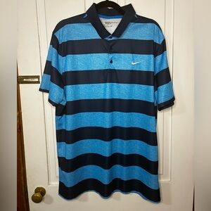 Nike Golf Dri-Fit 100% Polyester Striped Performance Polo Shirt Men’s XL